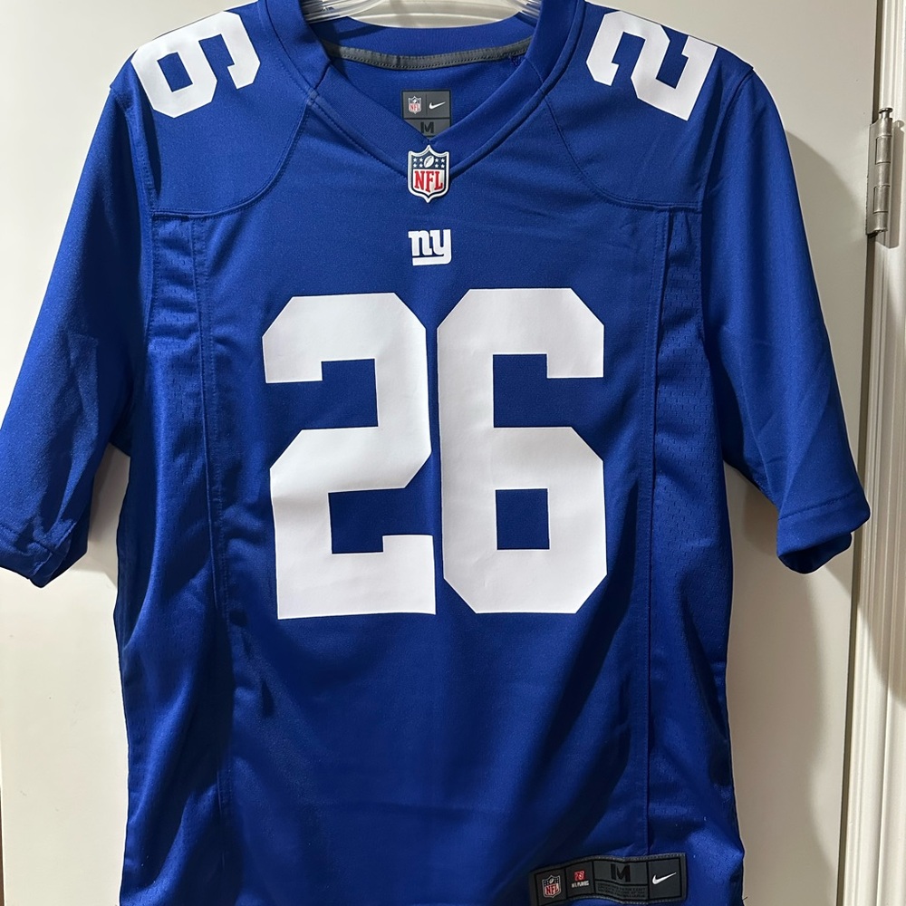 Saquon Barkley NY Giants Nike Blue and White Men's Jersey